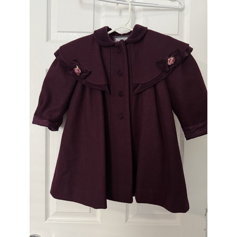 Vintage Rothschild Toddler Girl 3T Coat Dark Purple Grape Fancy Photo Shoot USA
